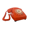 Vintage Orange Socotel dial phone, 1980