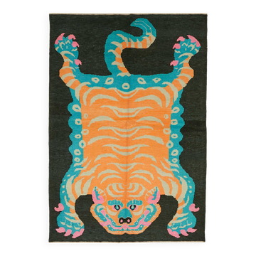 Tapis tigre turc en laine noué à la main 212 cm x 304 cm