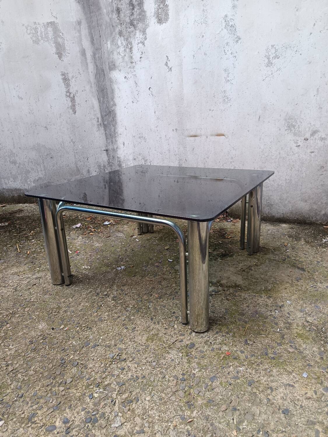 Vintage chrome coffee table