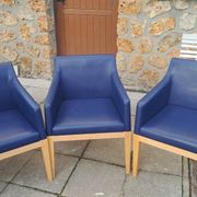 lot de 3 fauteuils en cuir Hugues Chevalier