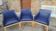 set of 3 leather armchairs Hugues Chevalier