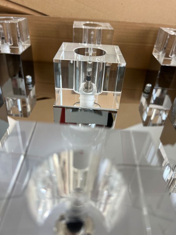 Plafonnier 9 cubes en lucite et chrome Market Set, années 70