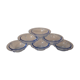 Set of 6 blue glass ramekins