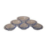 Set of 6 blue glass ramekins