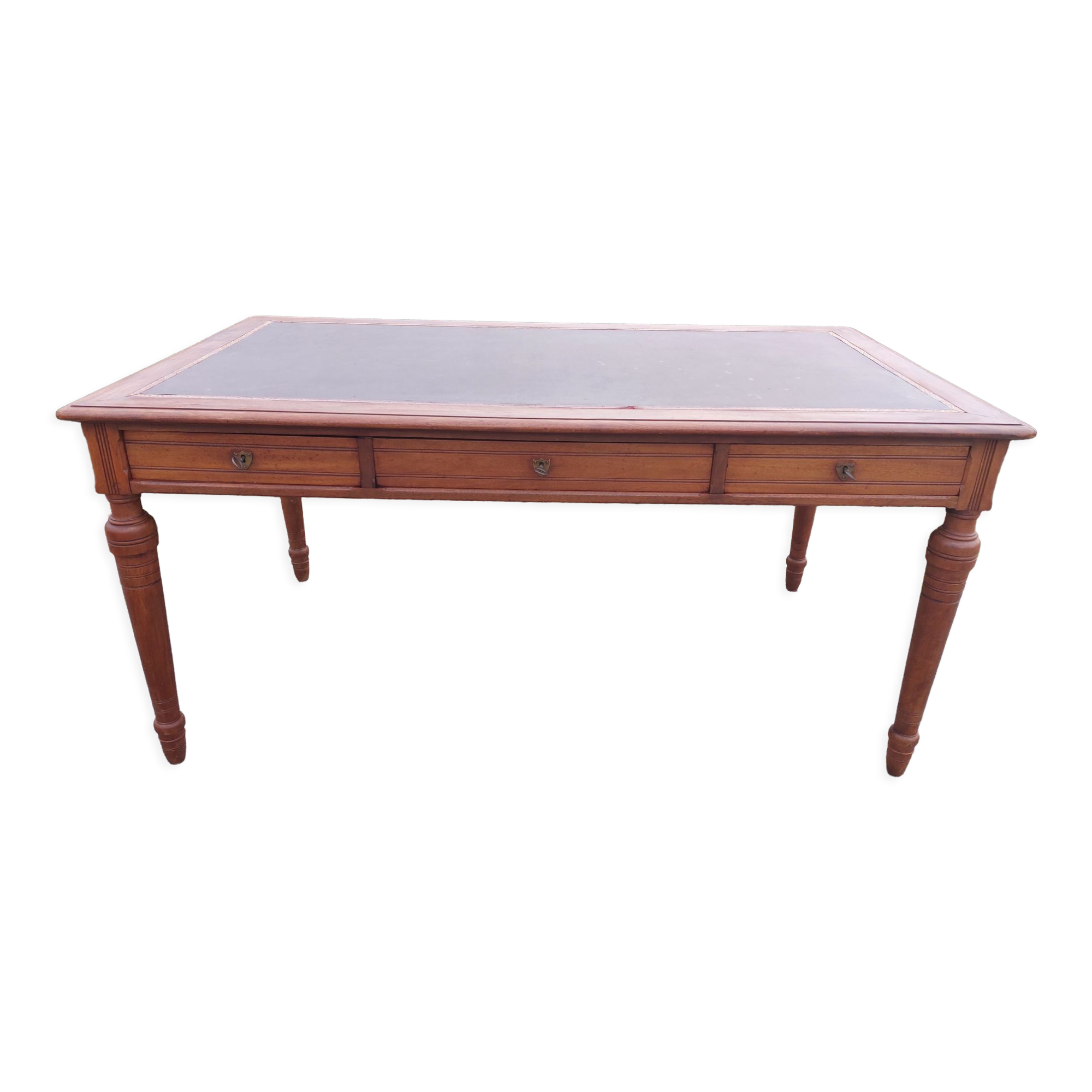 desk, leather top
