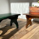 2 vintage wooden bar stools