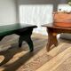 2 vintage wooden bar stools