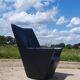 Vintage chair black leather Armilla Arflex Burkhard Voghterr
