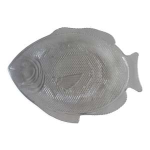 Plat de service à poisson en verre