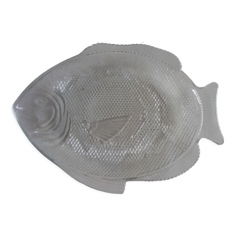 Hollow molded glass fish serving dish fish shape 39 cm