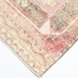 Brown red turkish runner rug, 90x336 cm