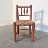 Vintage wicker farmer dining chairs, 1960s