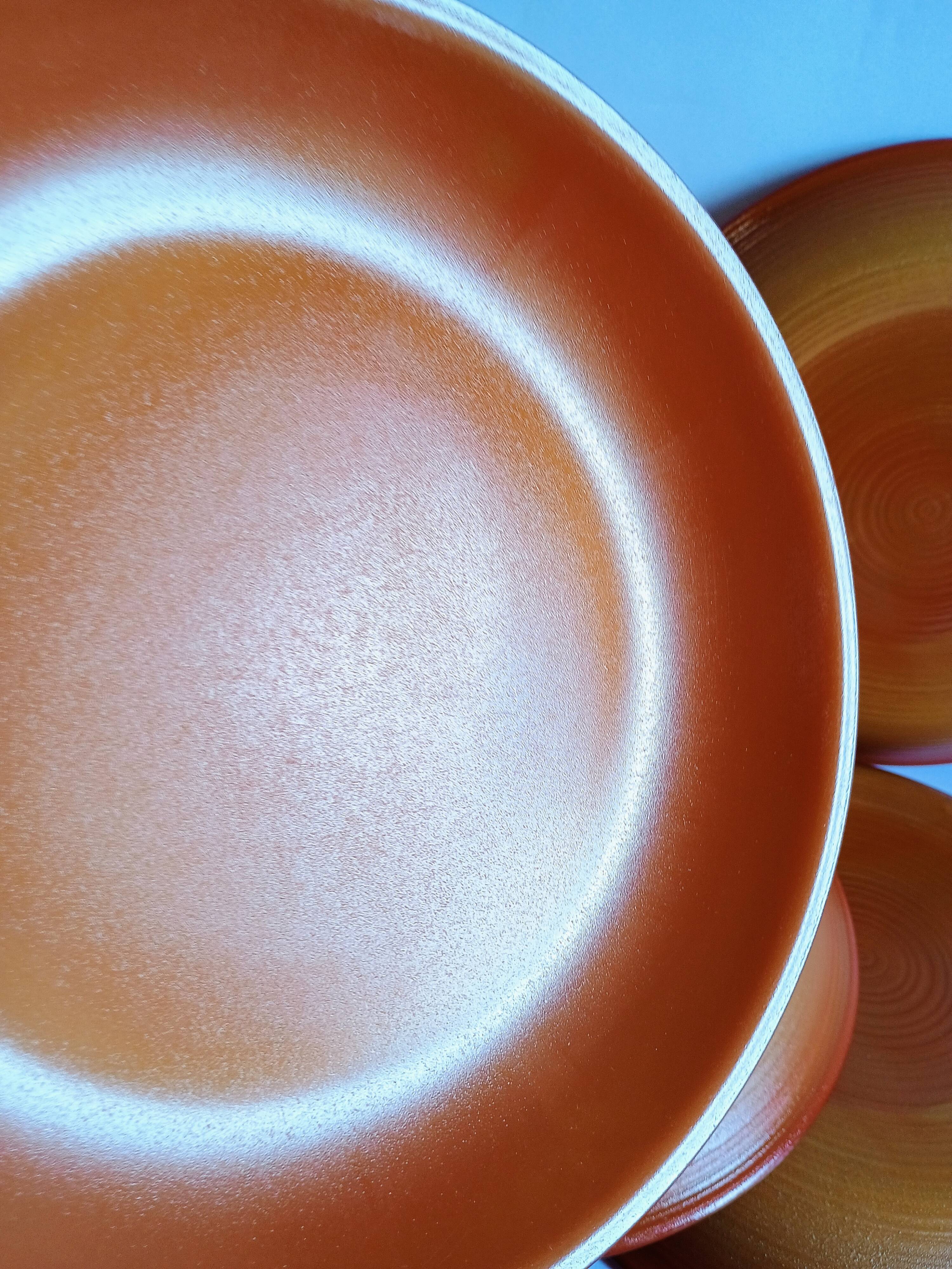 Set of 9 vintage opaline brown plates