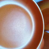 Set of 9 vintage opaline brown plates