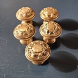 5 brass furniture knobs