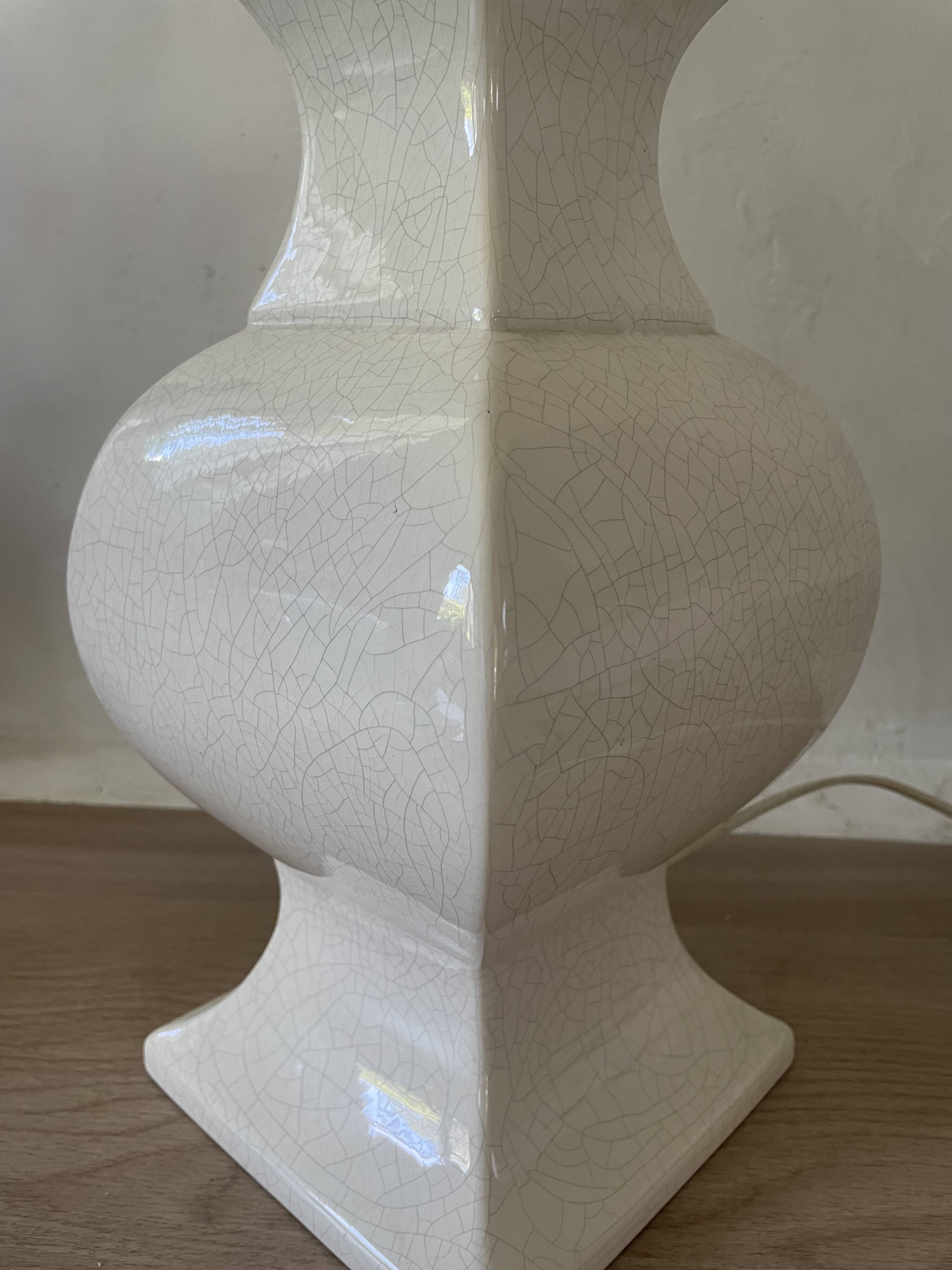 Vintage crackled ceramic table lamp