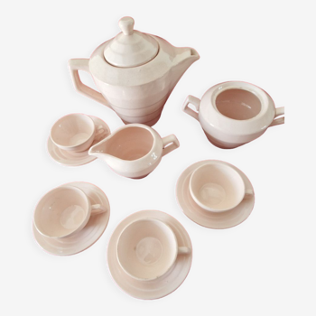 Pink ceramic coffee service by St Amand Ceranord