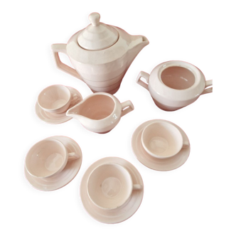 Pink ceramic coffee service by St Amand Ceranord