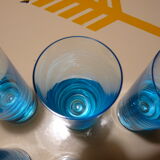 Verres a orangeade coktail bleus turquoise vintage