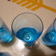 Verres a orangeade coktail bleus turquoise vintage