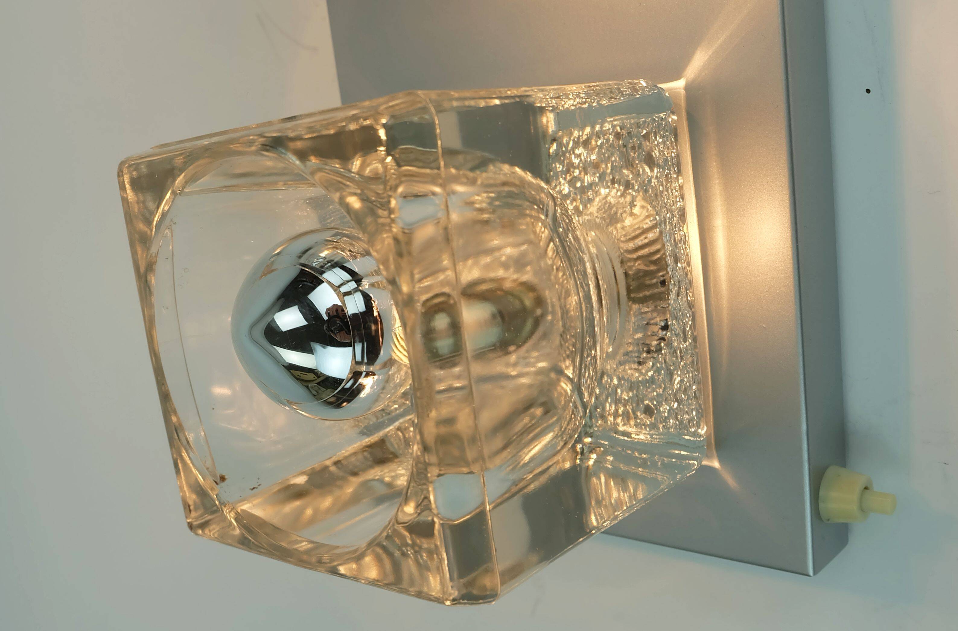no. 2 of 2 mid century peill & putzler SCONCE with 2 glass cubes 60s/70s