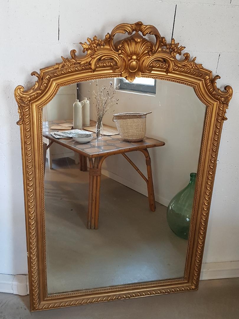 Former mirror gilded with pediment - 153 x 101 - Style Napoleon III