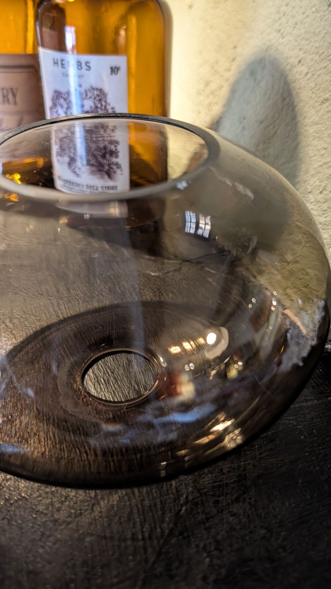 Globe en verre fumé