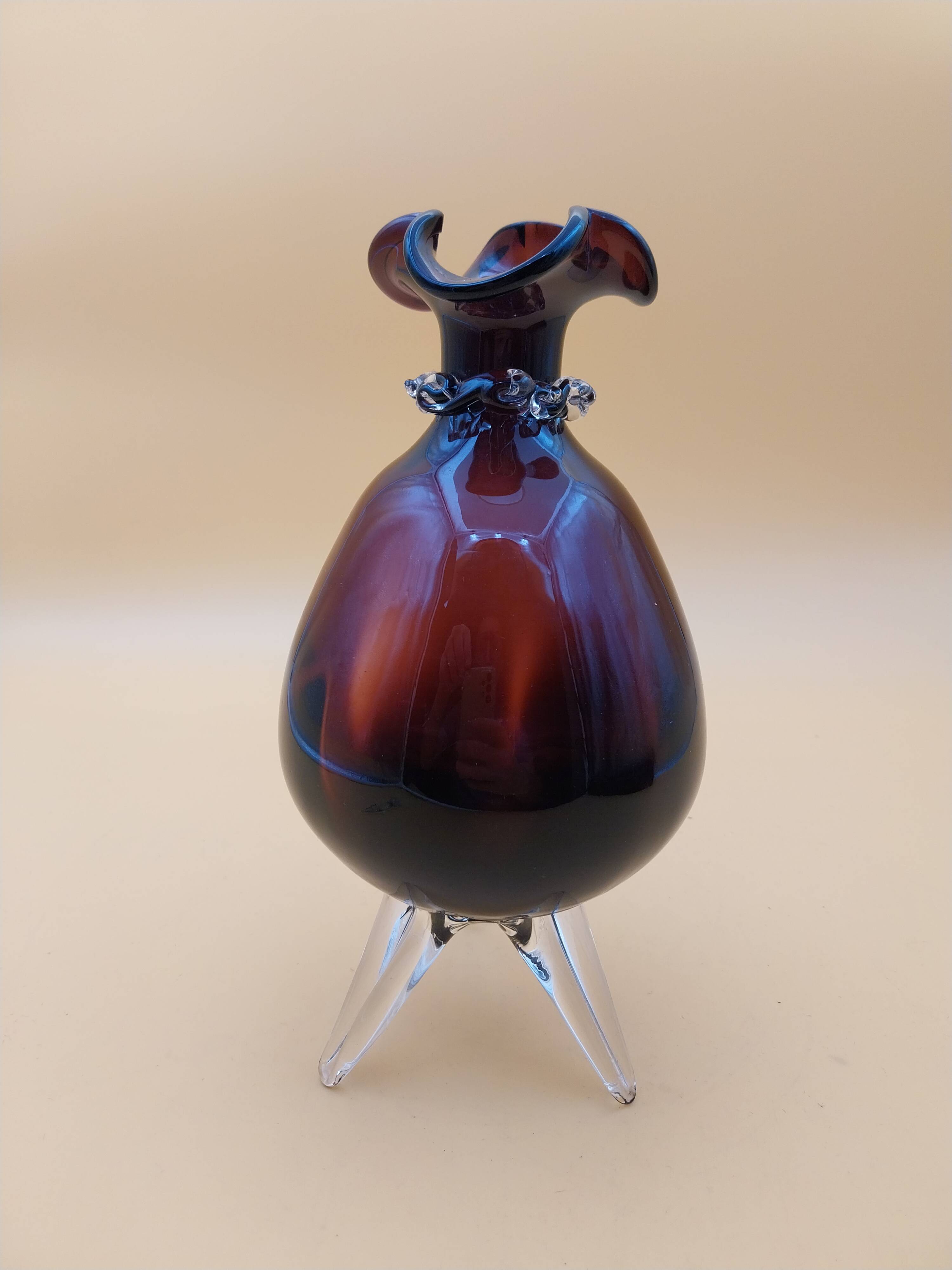 Tripod glass carafe Murano bottle