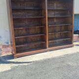 4-door bookcase in solid walnut circa 1880