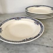 Lot of 5 lily Longchamp hollow plates, iron earth