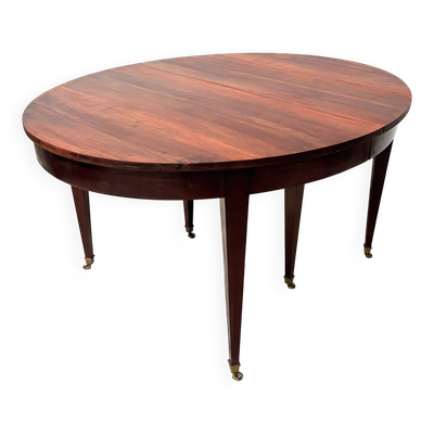 Table a bandeau de style Louis XVI a 6 pieds gaines XIX siècle