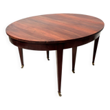 Louis XVI style bandeau table with 6 XIX century tapered legs.