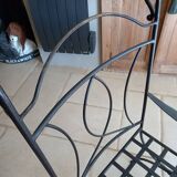 Glass table and wrought iron chairs