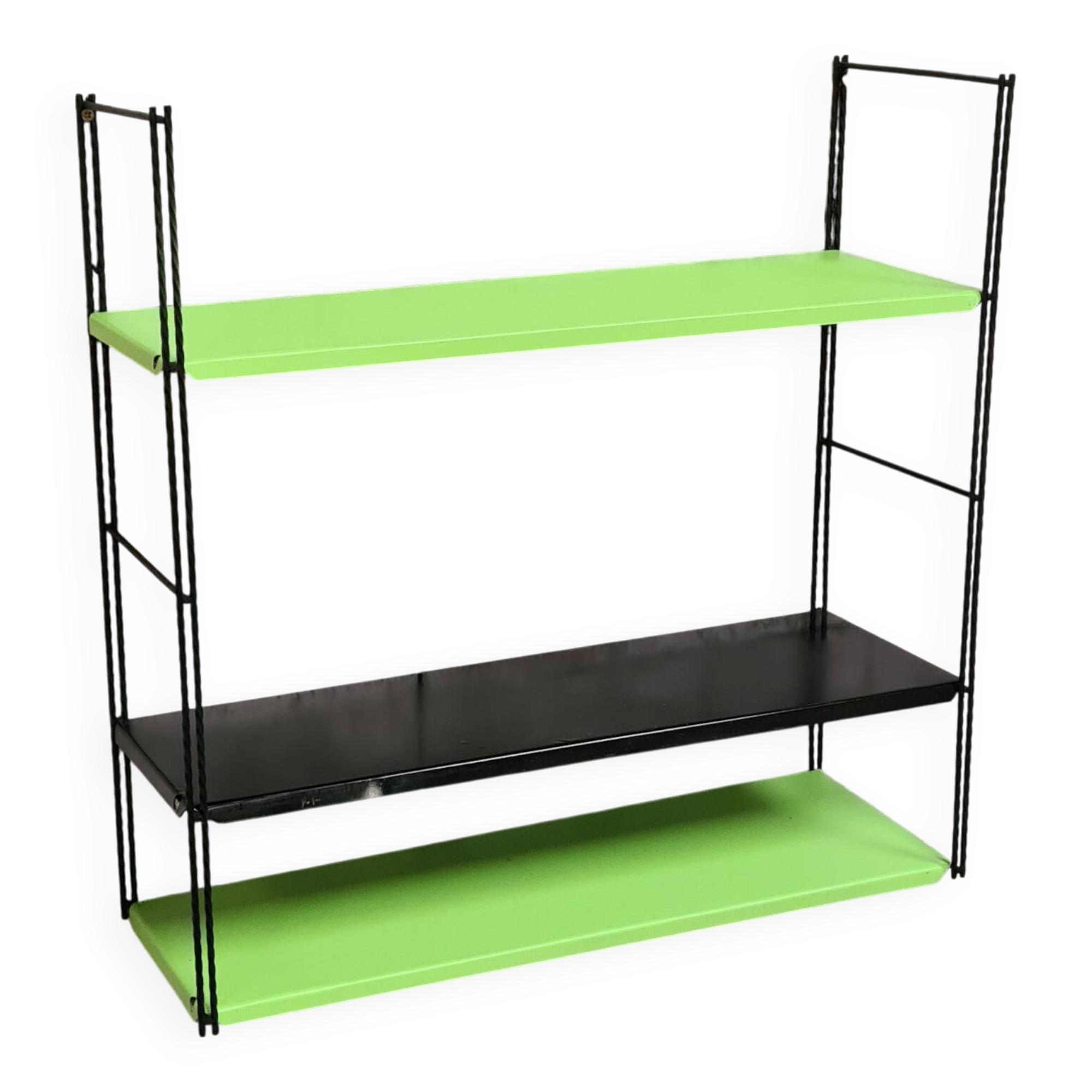 vintage steel string shelf h49x49x17 in their original condition 1960 to 70