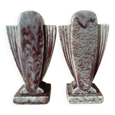 Paire de vases Art déco en céramique émaillée