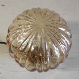 Table lamp with amber glass globe - mid 20th century