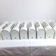 Pair of vintage 80s Memphis industrial wall or ceiling lights