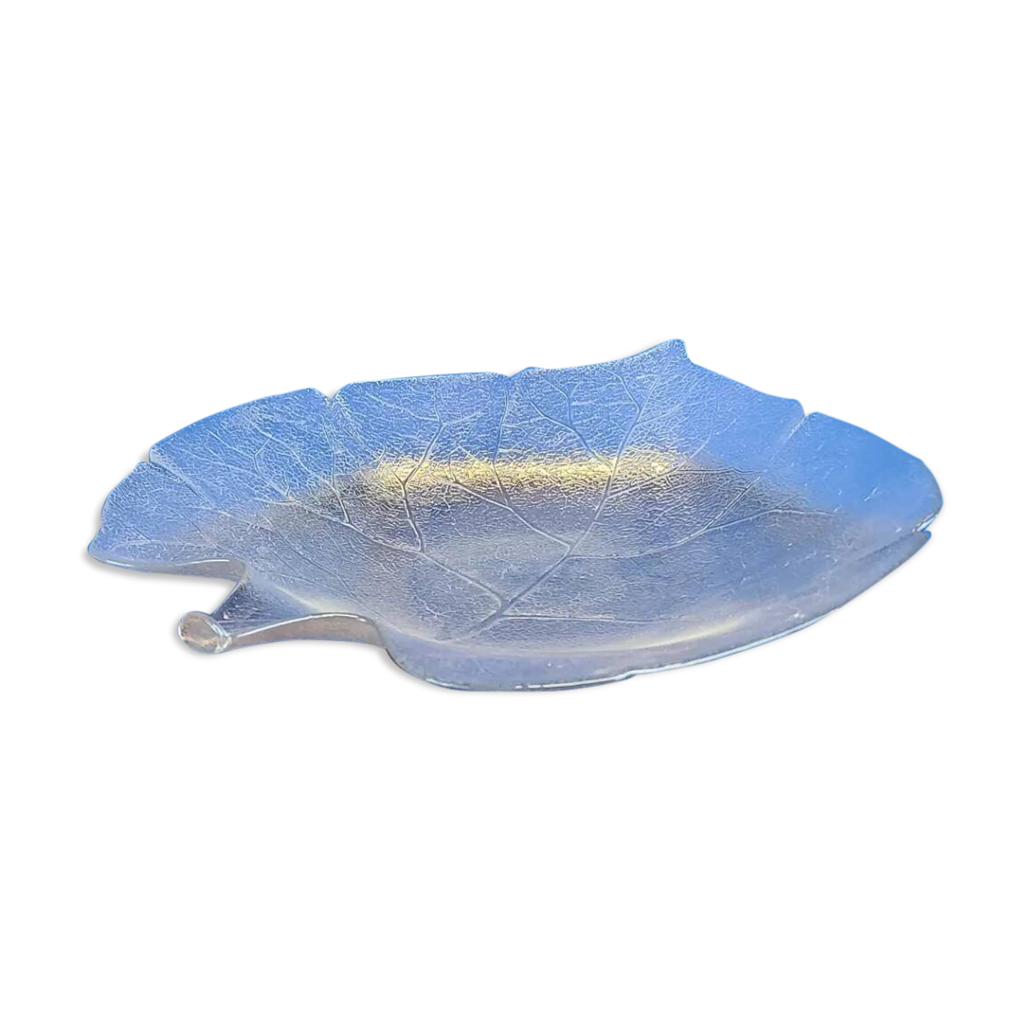 Vintage glass leaf dish