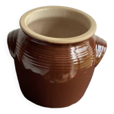 Enamelled stoneware pot