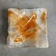 'Wave' ceiling light in amber glass by Mazzega from the 1970s.