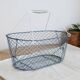 Large vintage blue wire basket