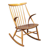 Chaise berçante danoise Illum Wikkelsø par Niels Eilersen, années 1960.
