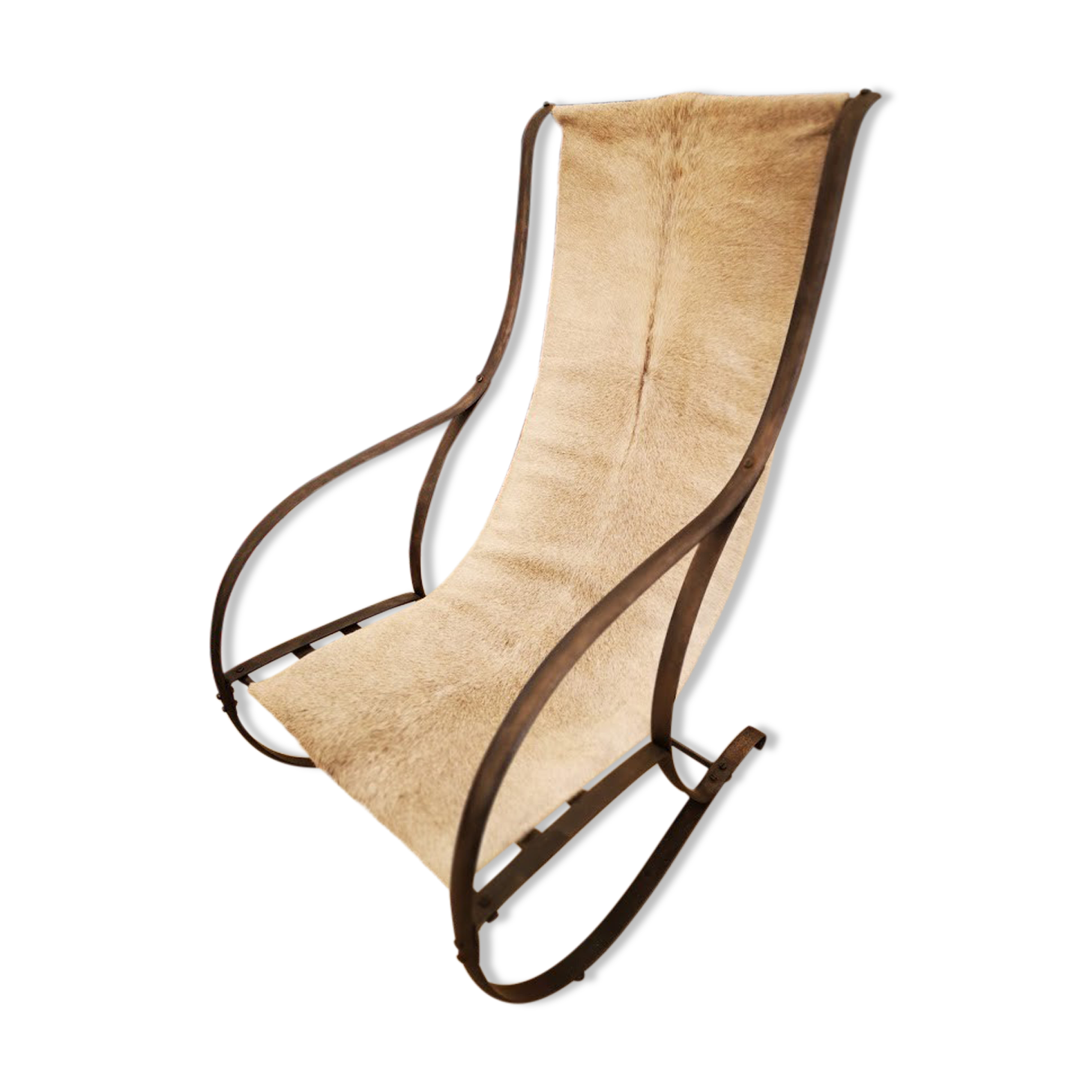 Chaise longue en fer forgé