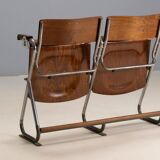 Two-seater folding bench, Bauhaus style, 1930s, Czechoslovakia
