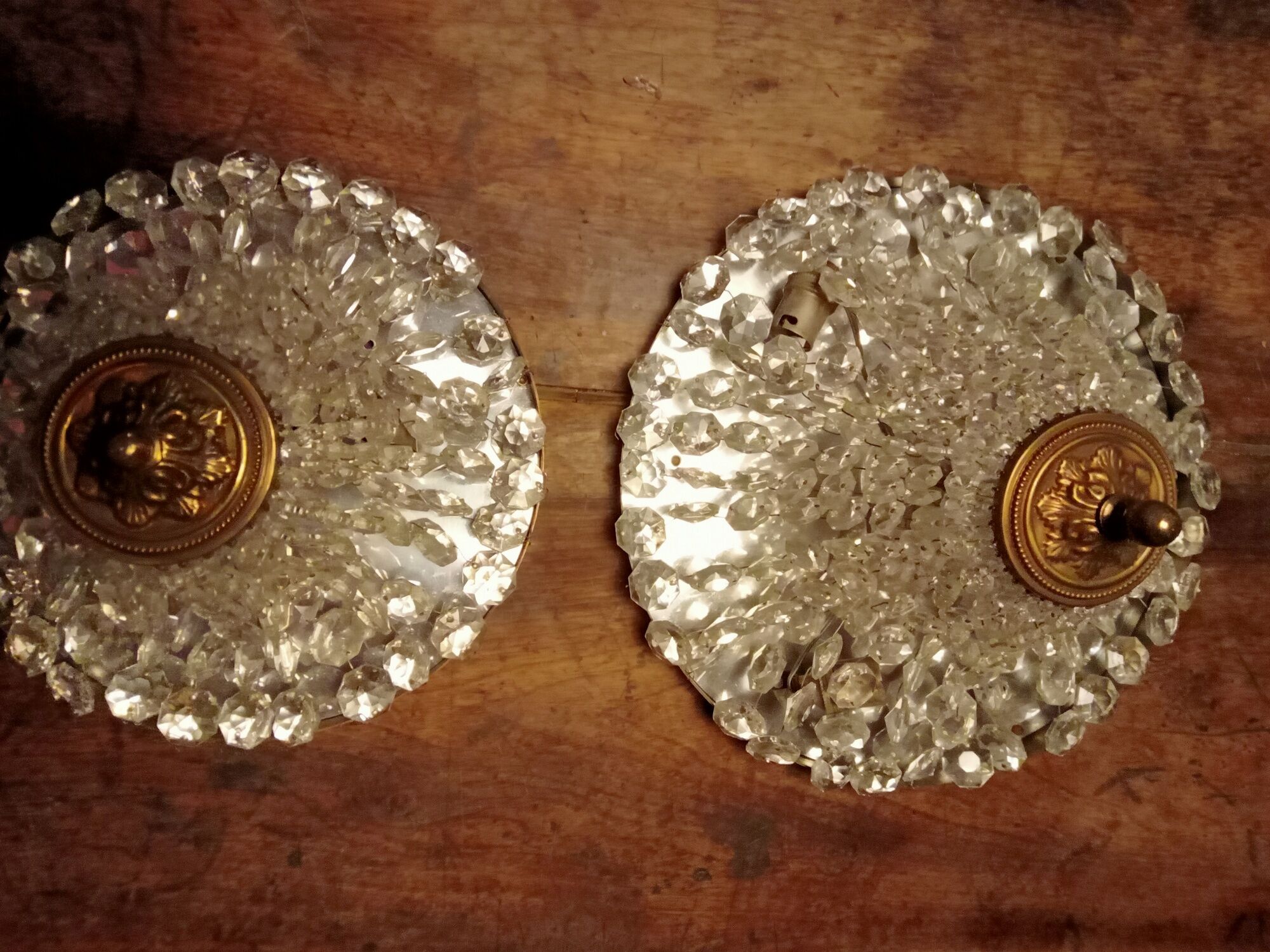 Two ceiling lamps with grapevines