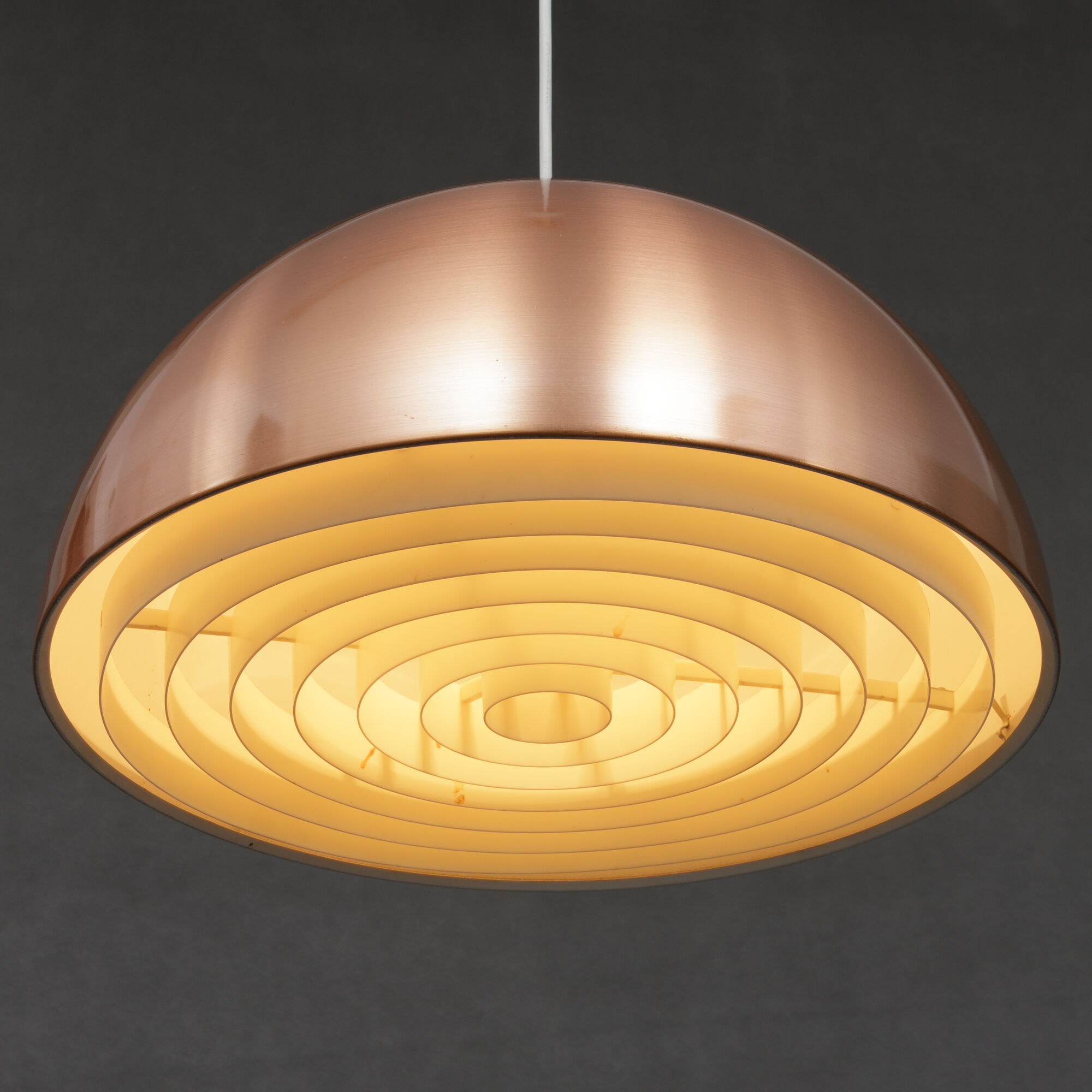 Pair of Danish copper hanging lamp