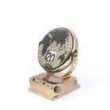 World map perpetual calendar paperweight, 1950s