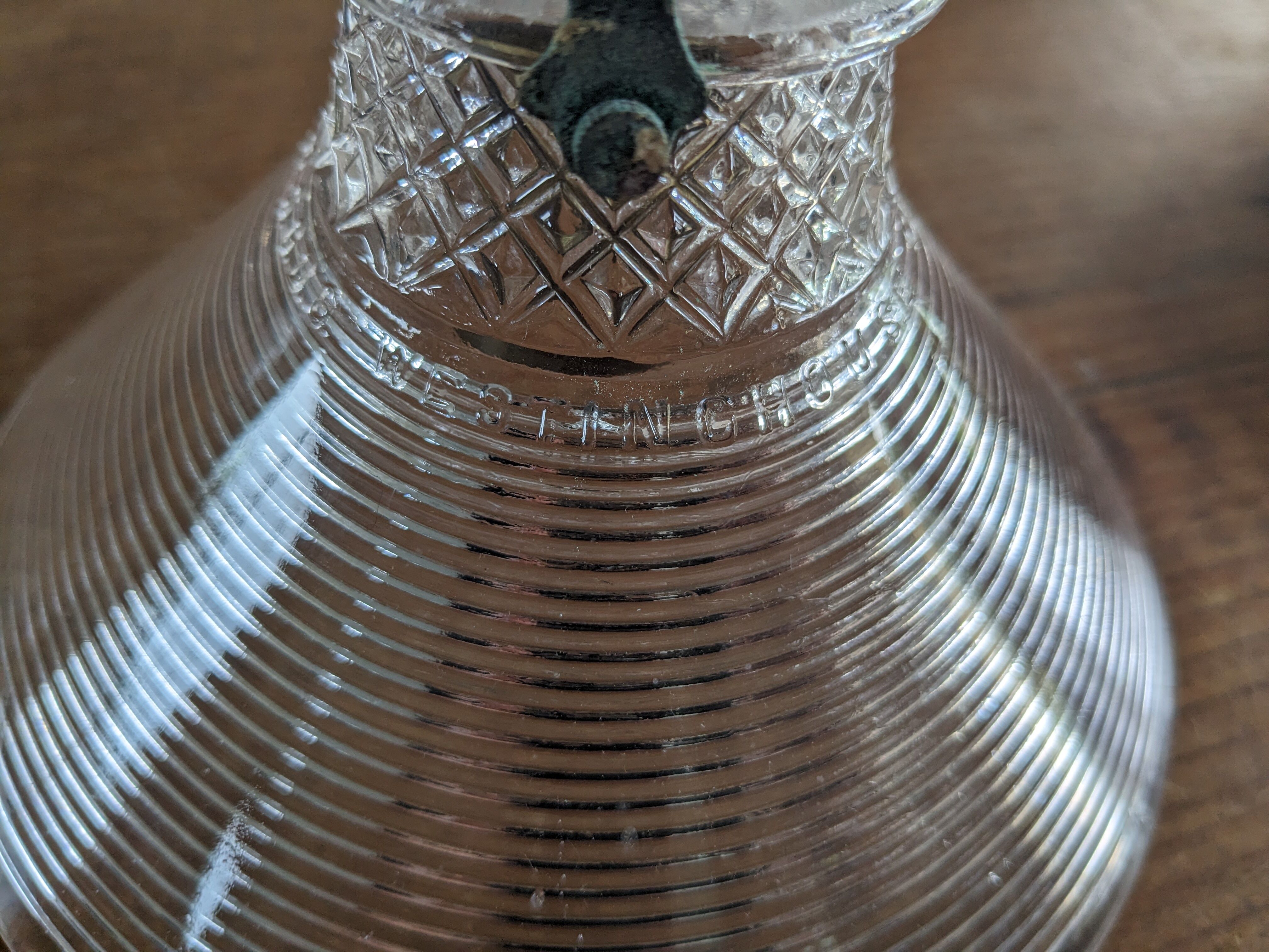 Vintage glass pendant lamp Westinghouse XIXth