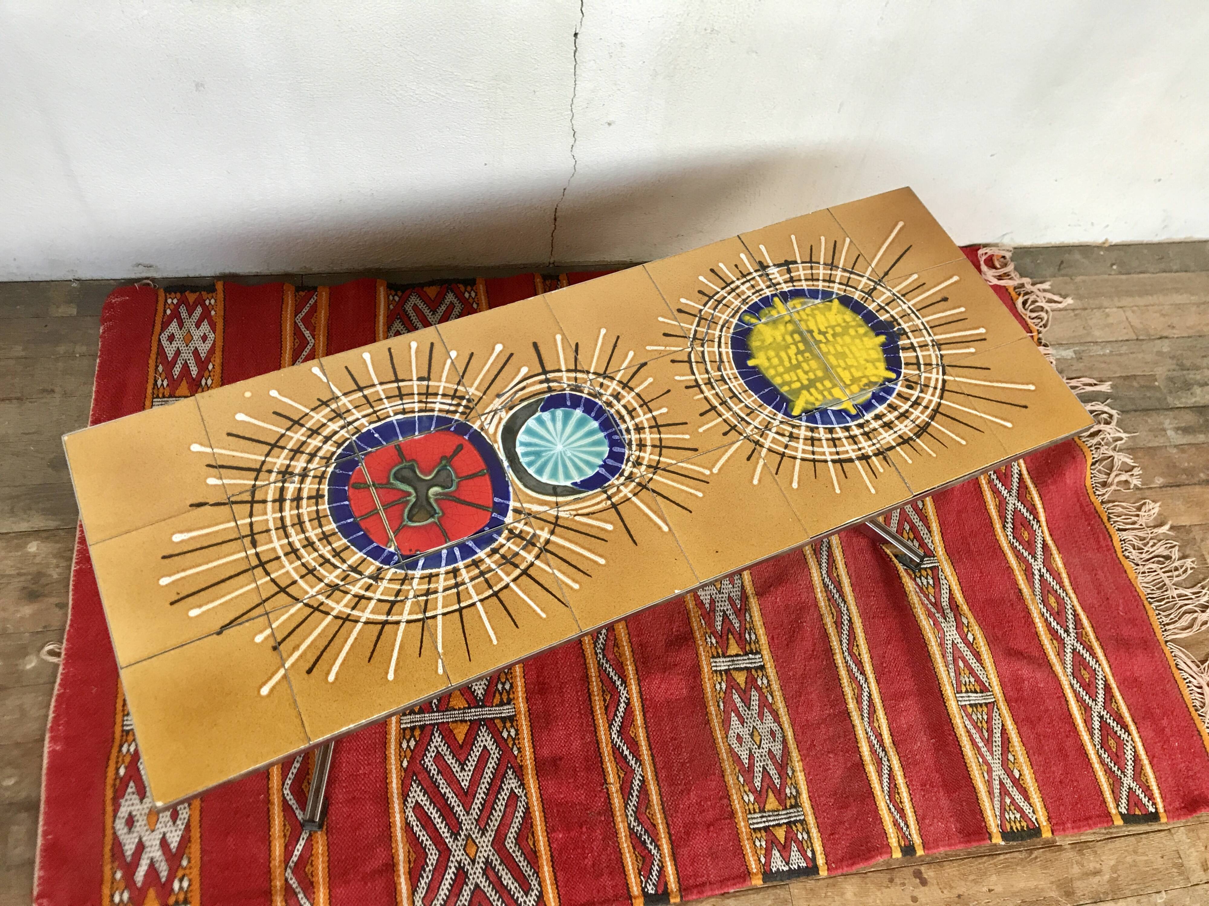 Vintage coffee table - double tray - Adri