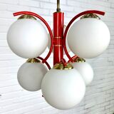 Richard Essig space age design lampe suspendue rouge